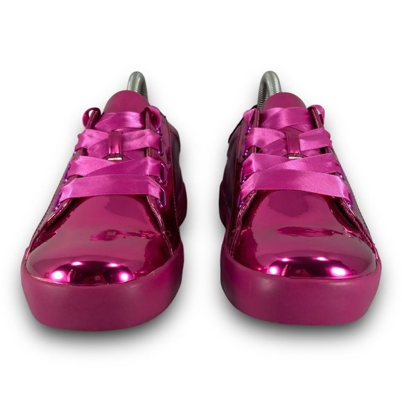 Call It Spring Reflective Sneakers Low Top Lace Up Metallic Pink Women 7.5 - Picture 5 of 9